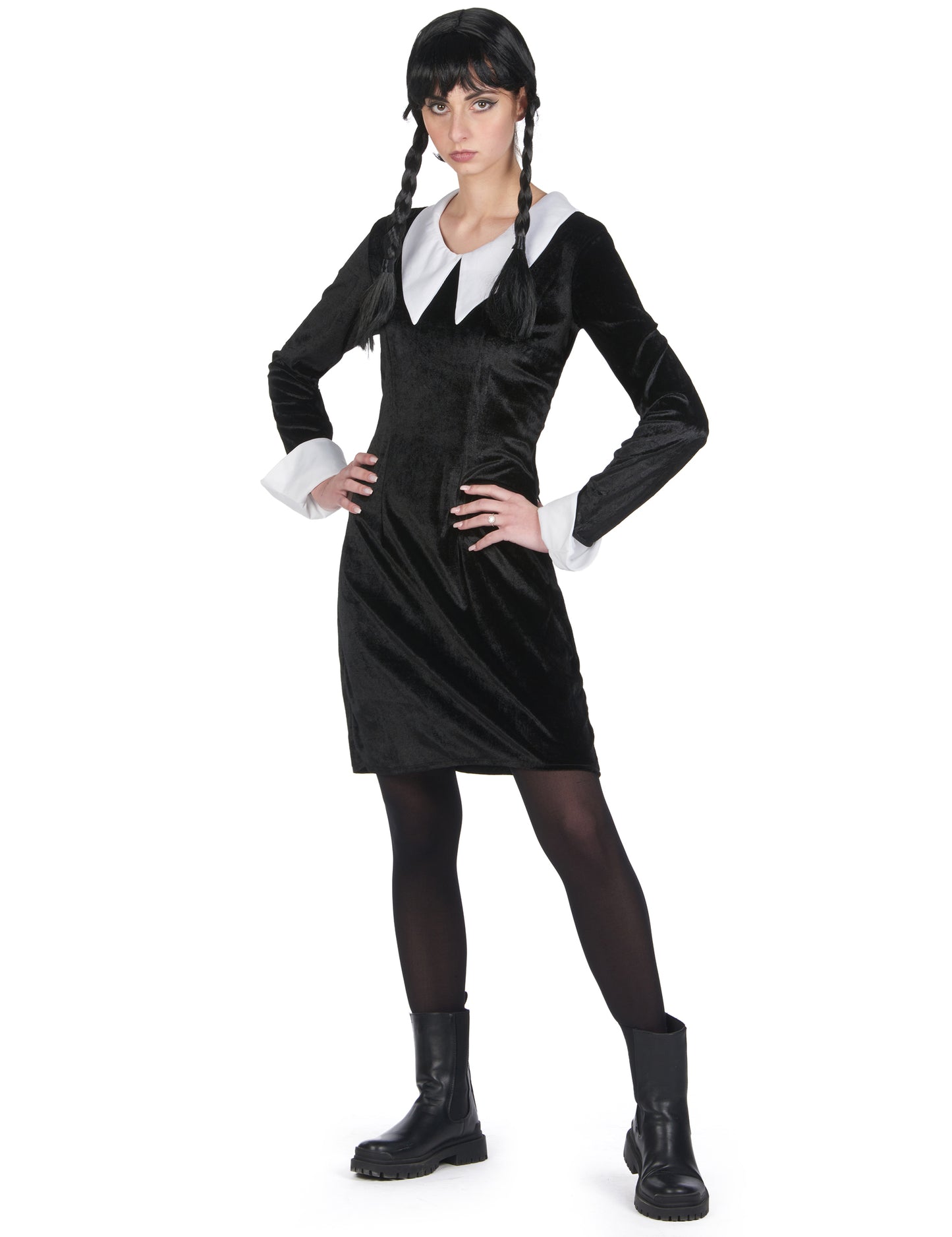 Dámský kostým gotické školačky z černého sametu