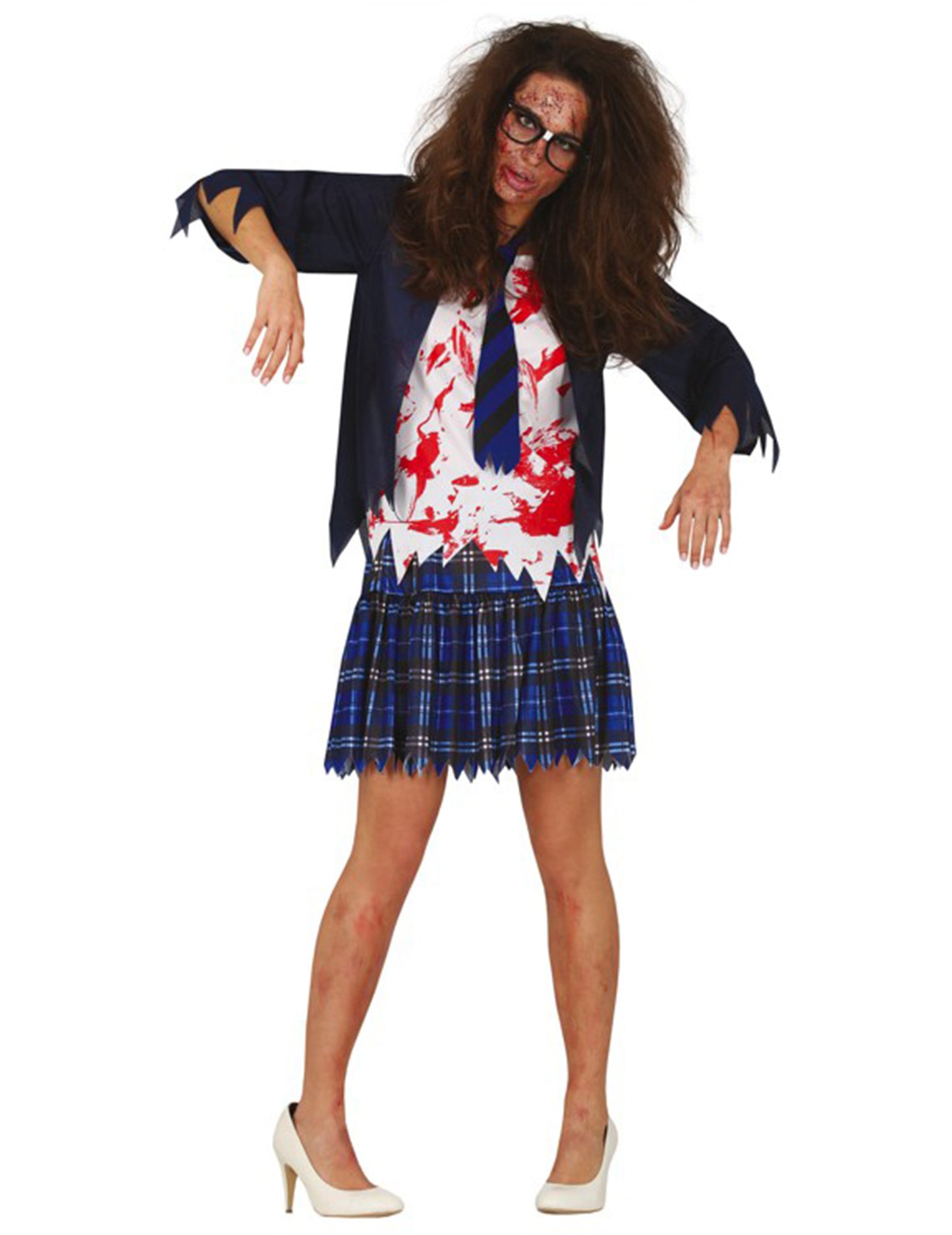 Dámský kostým modré zombie školačky