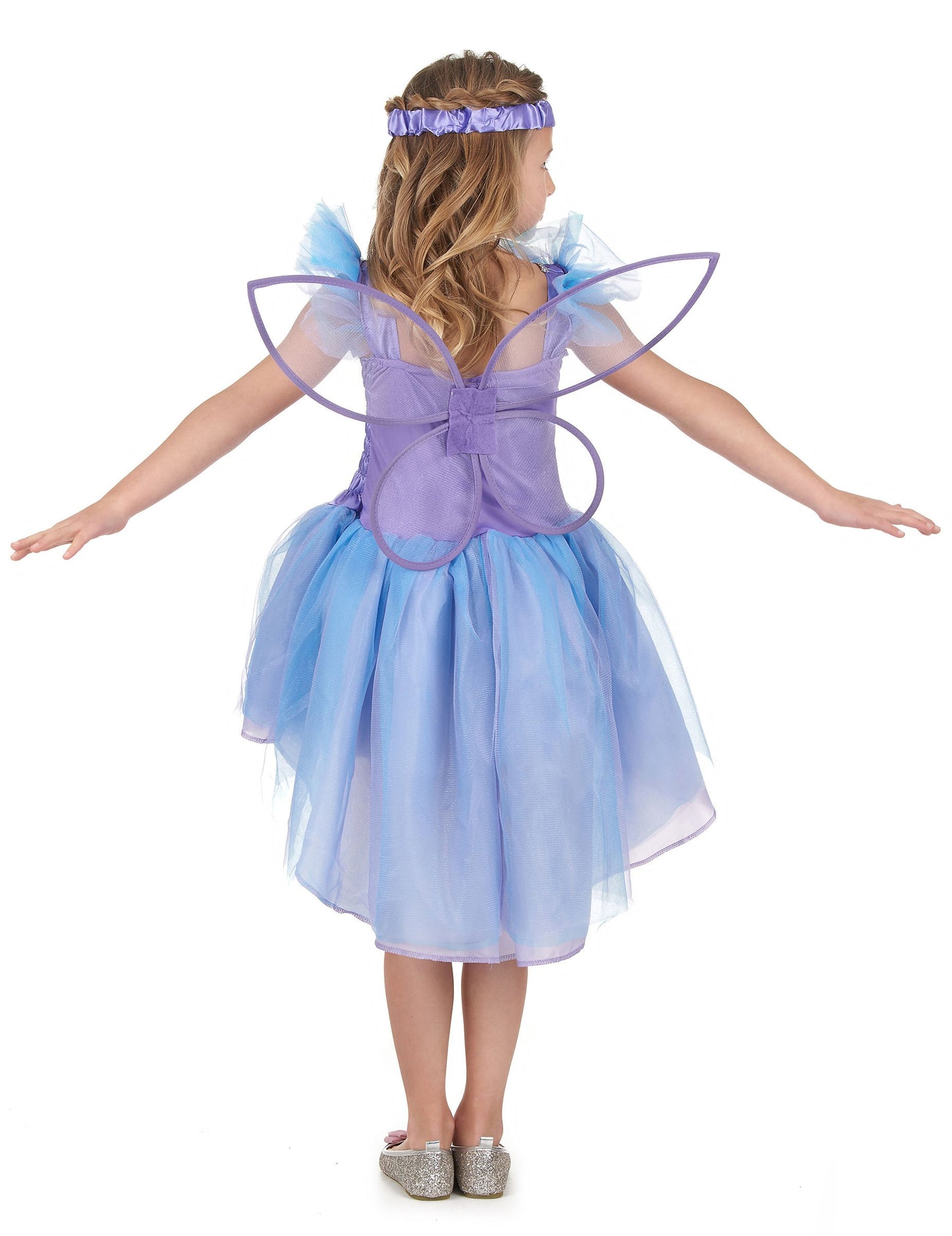 Dívčí kostým fialové víly s modrým závojem