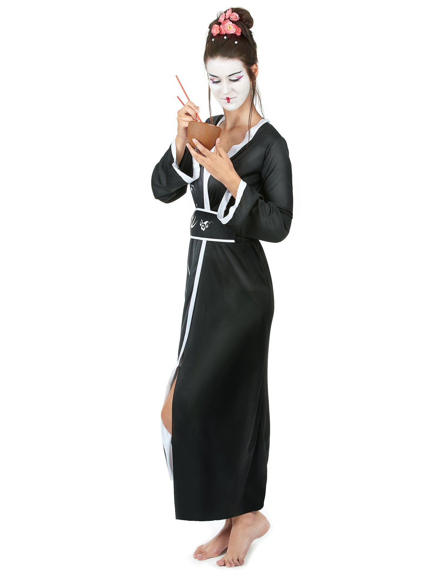 Dámský kostým gejša v černém a bílém provedení