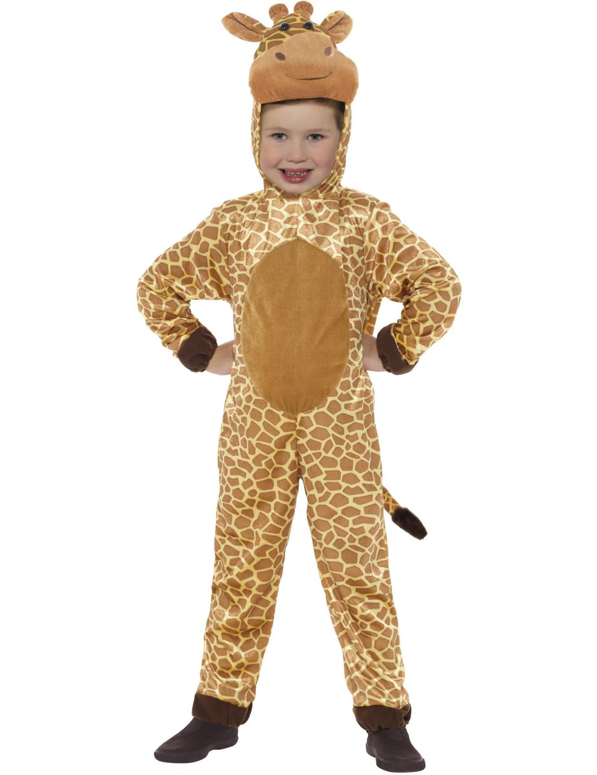 Pohled zepředu na žirafí kostým pro dítě