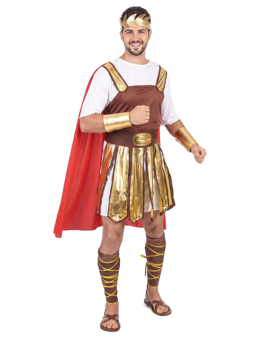 Pánský kostým římského gladiátora s červeným pláštěm