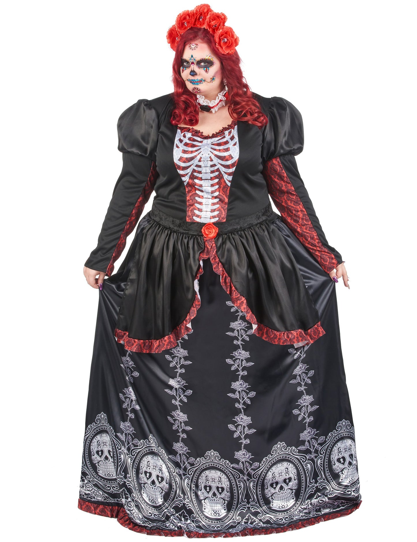 Velký kostým pasu dlouhé šaty los muertos