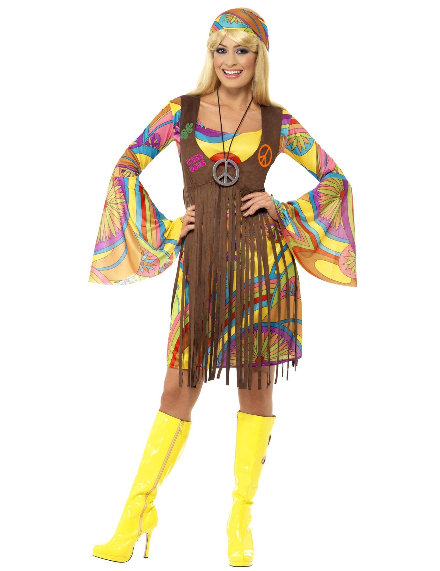 Dámský hippie květinový kostým ze 70. let