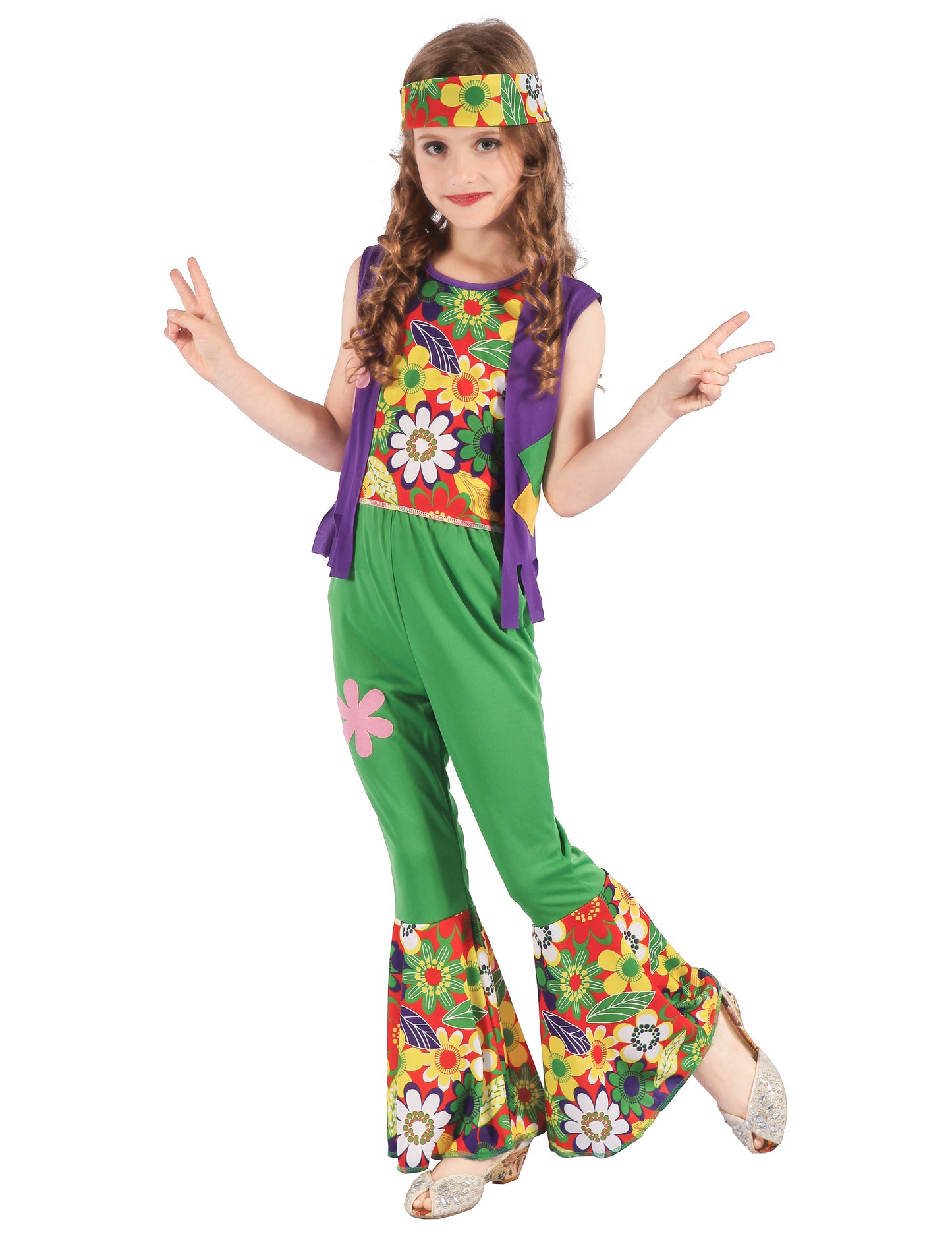 Hippie Kostüm Flower Power für Mädchen