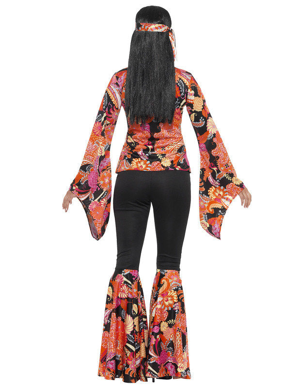 Černobílý a vícebarevný hippie kostým pro dámy