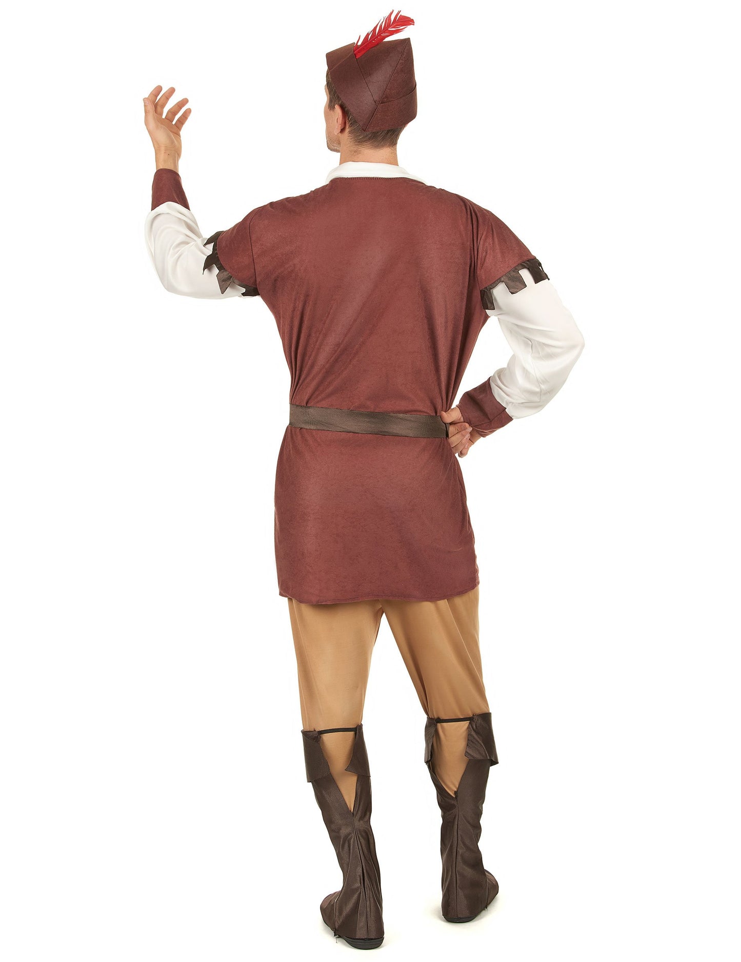 Pohled zezadu na kostým středověkého muže