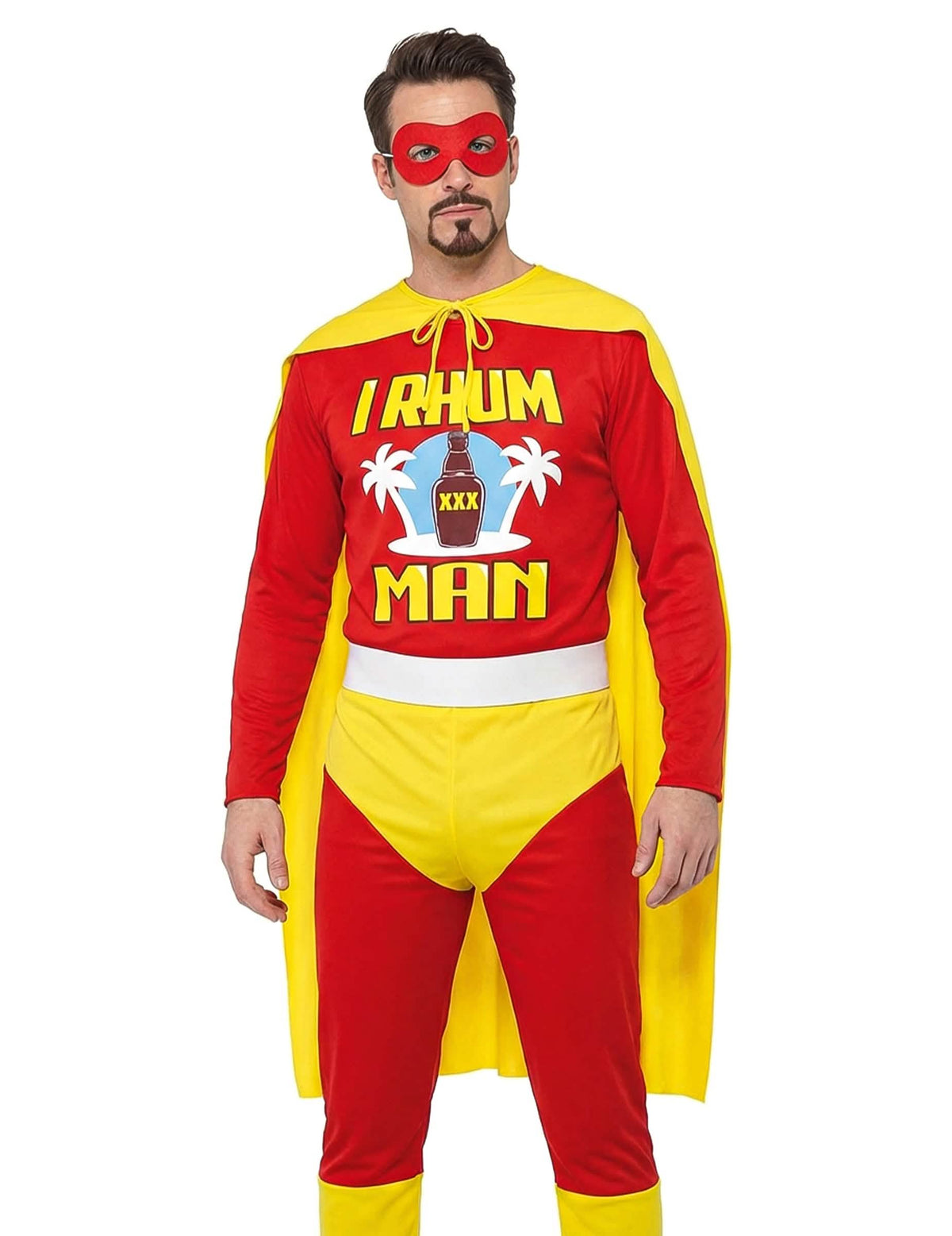 Pohled zepředu na kostým i Rhum Man
