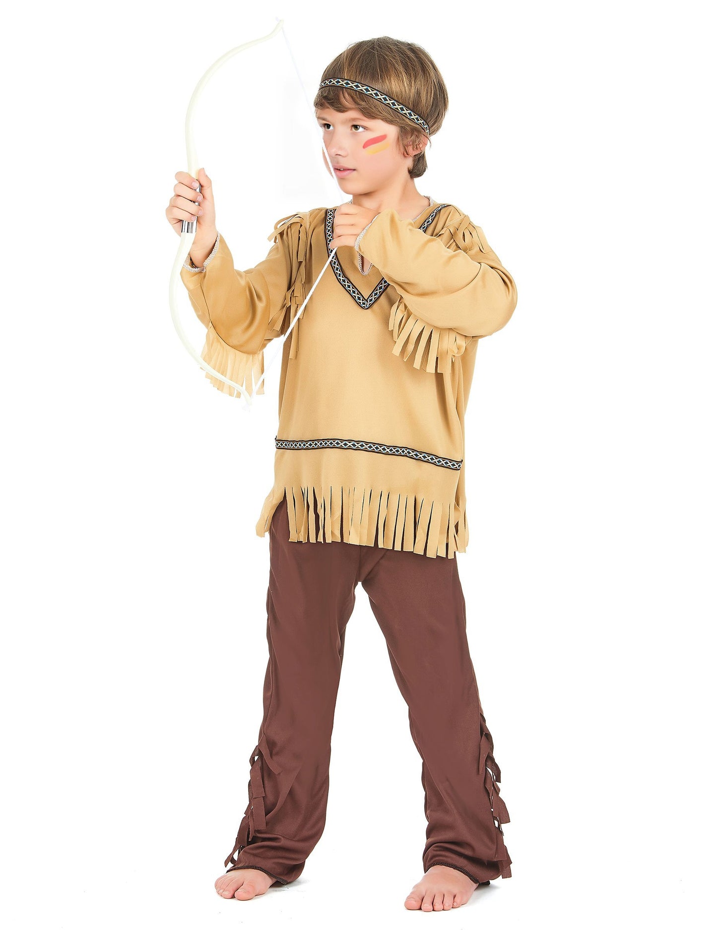 Indický kostým s třásněmi a výstřihem do V pro chlapce