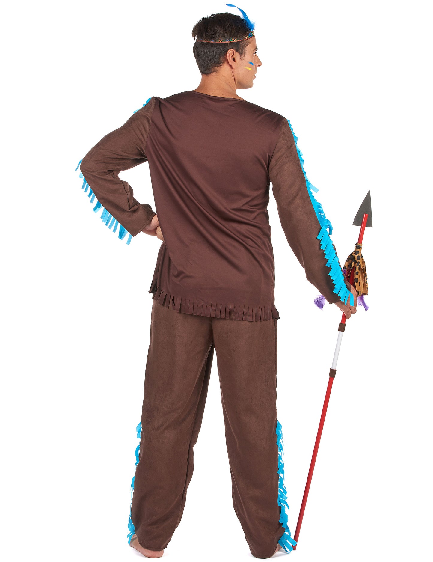 Hnědo-modrý indiánský kostým pro muže