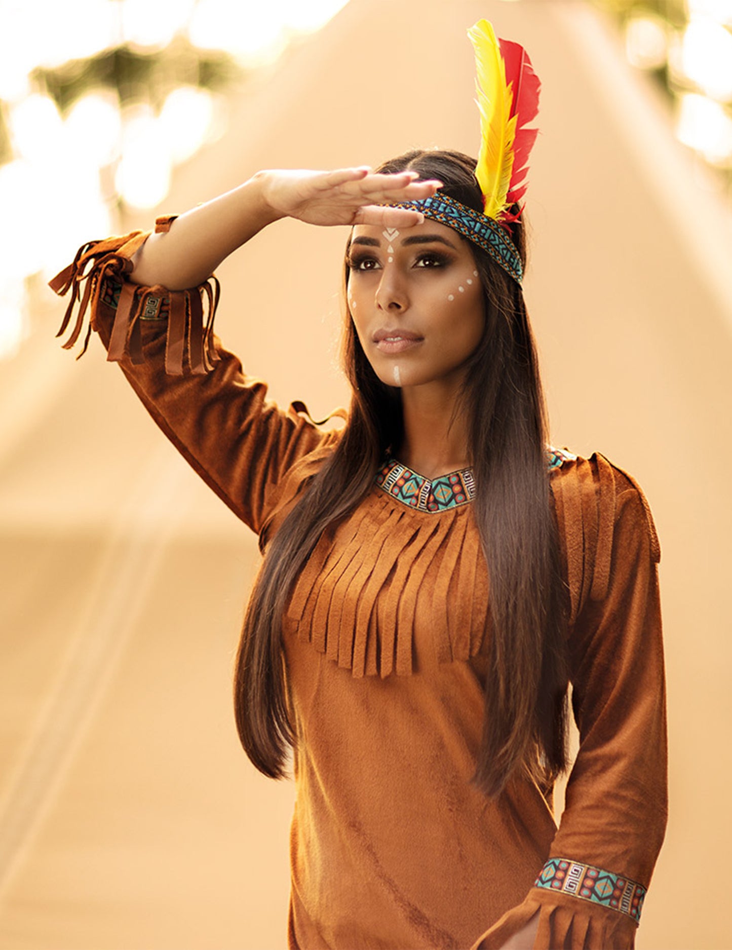 Dámský indický kostým z umělého semiše