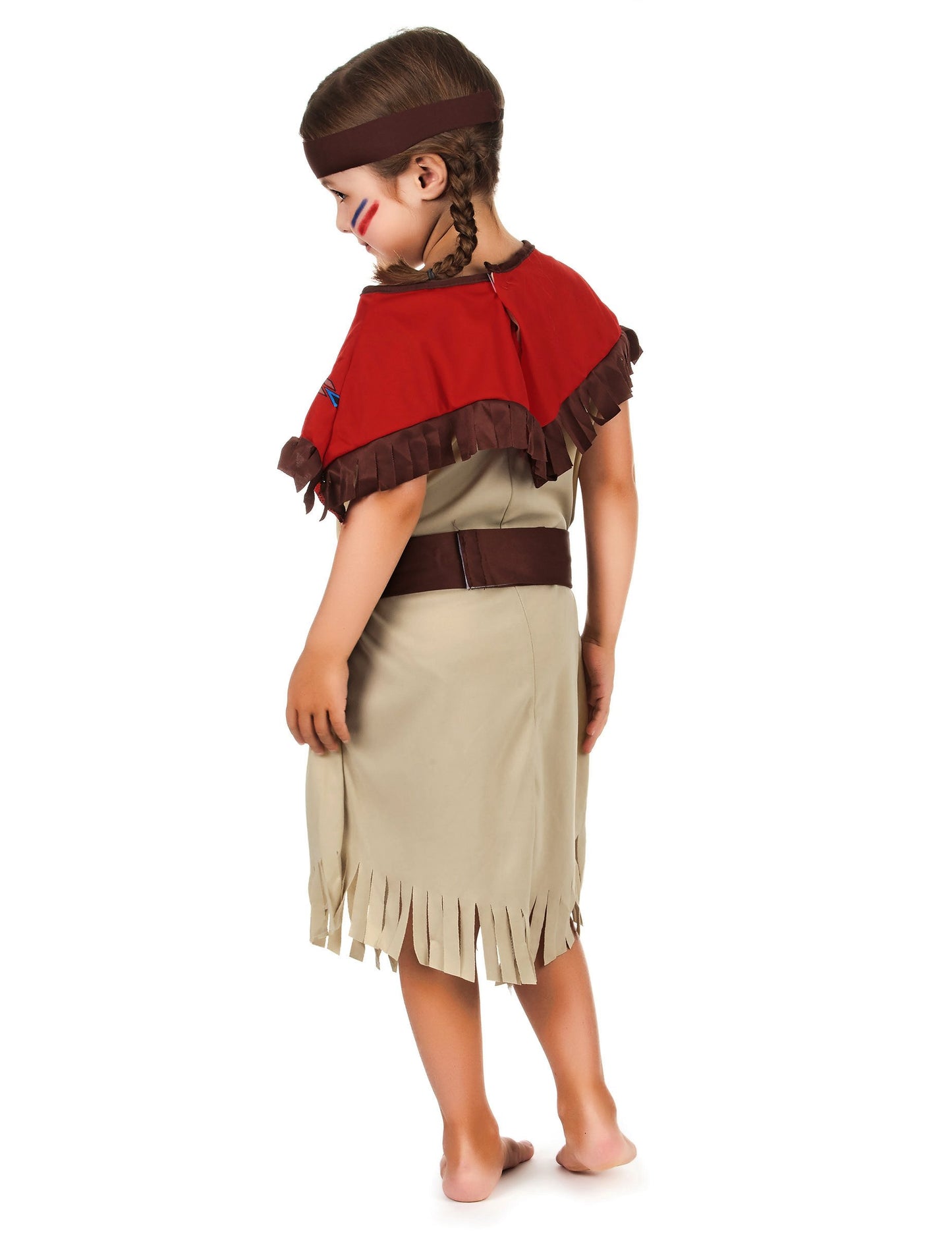 Indický kostým v červené a béžové barvě pro dívky