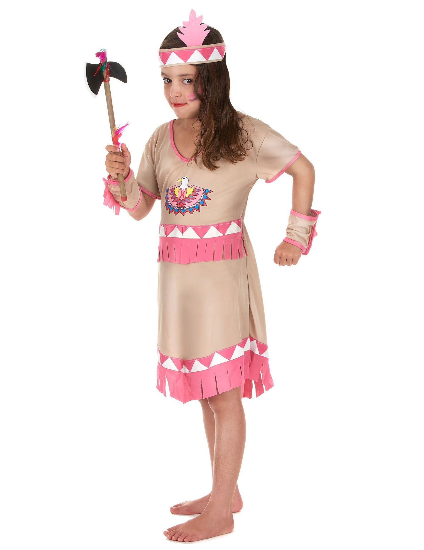 Indický kostým s růžovými třásněmi pro dívky