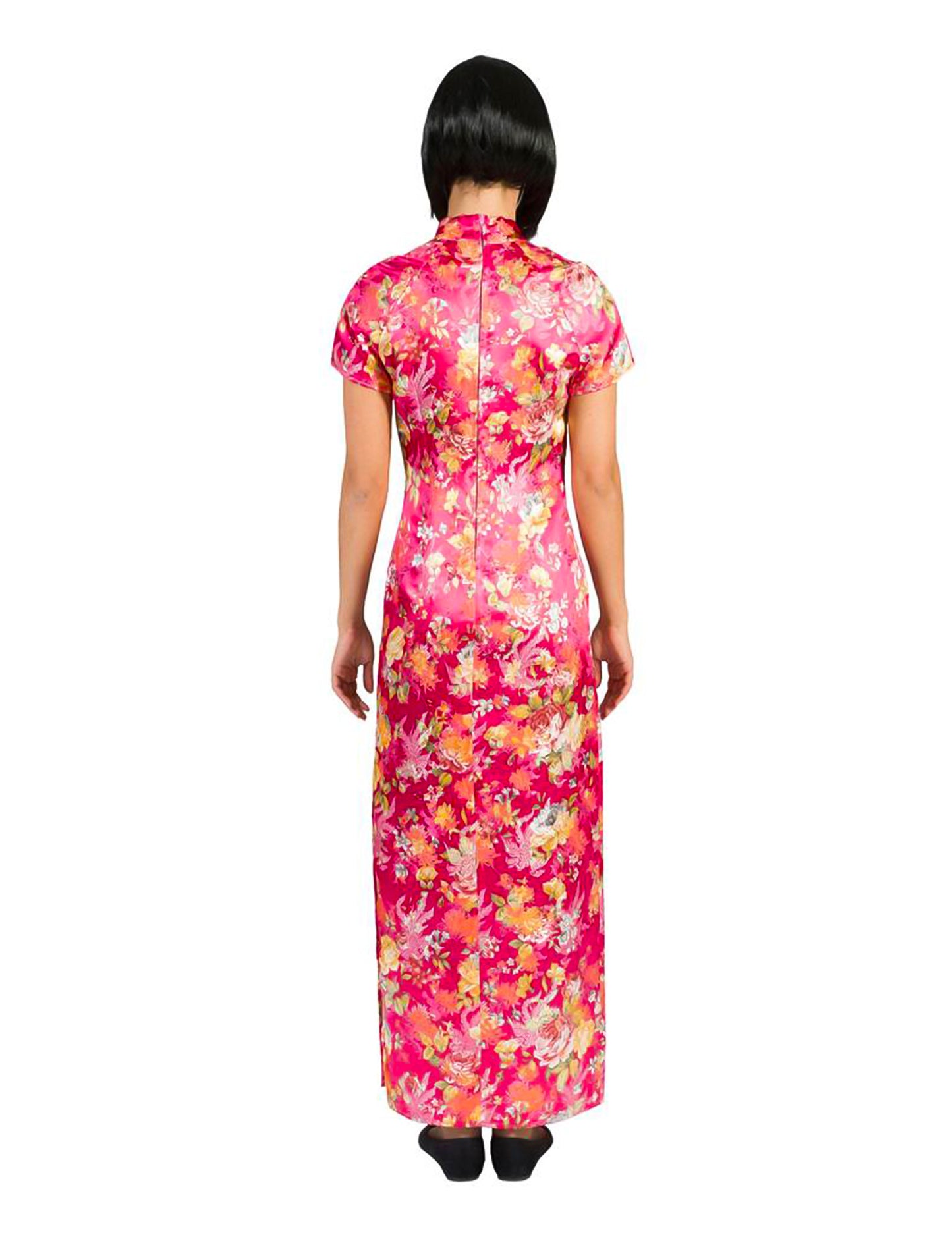 Japonský růžový květinový kostým pro ženy