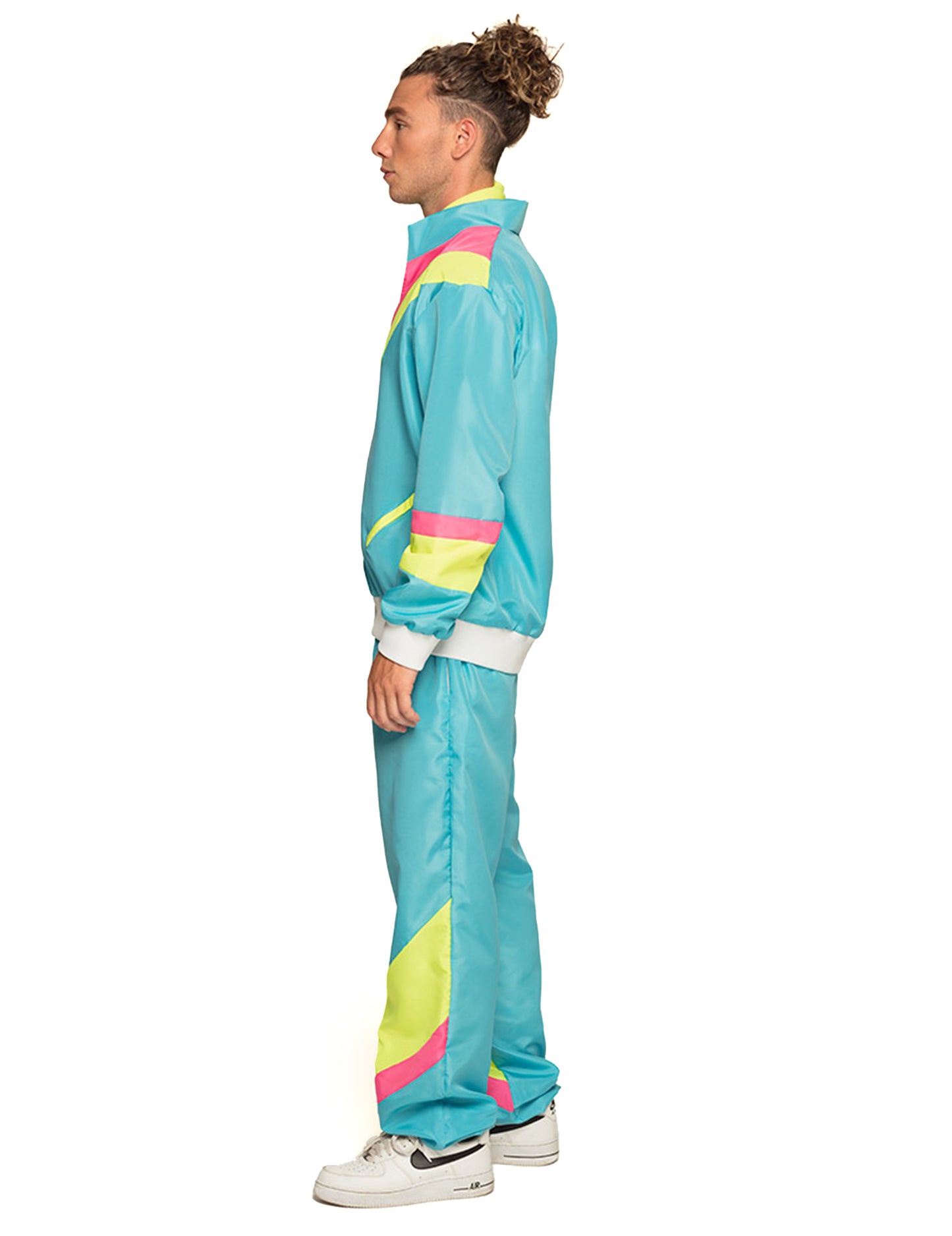 Déguisement Jogging Rétro Bleu Fluo Homme