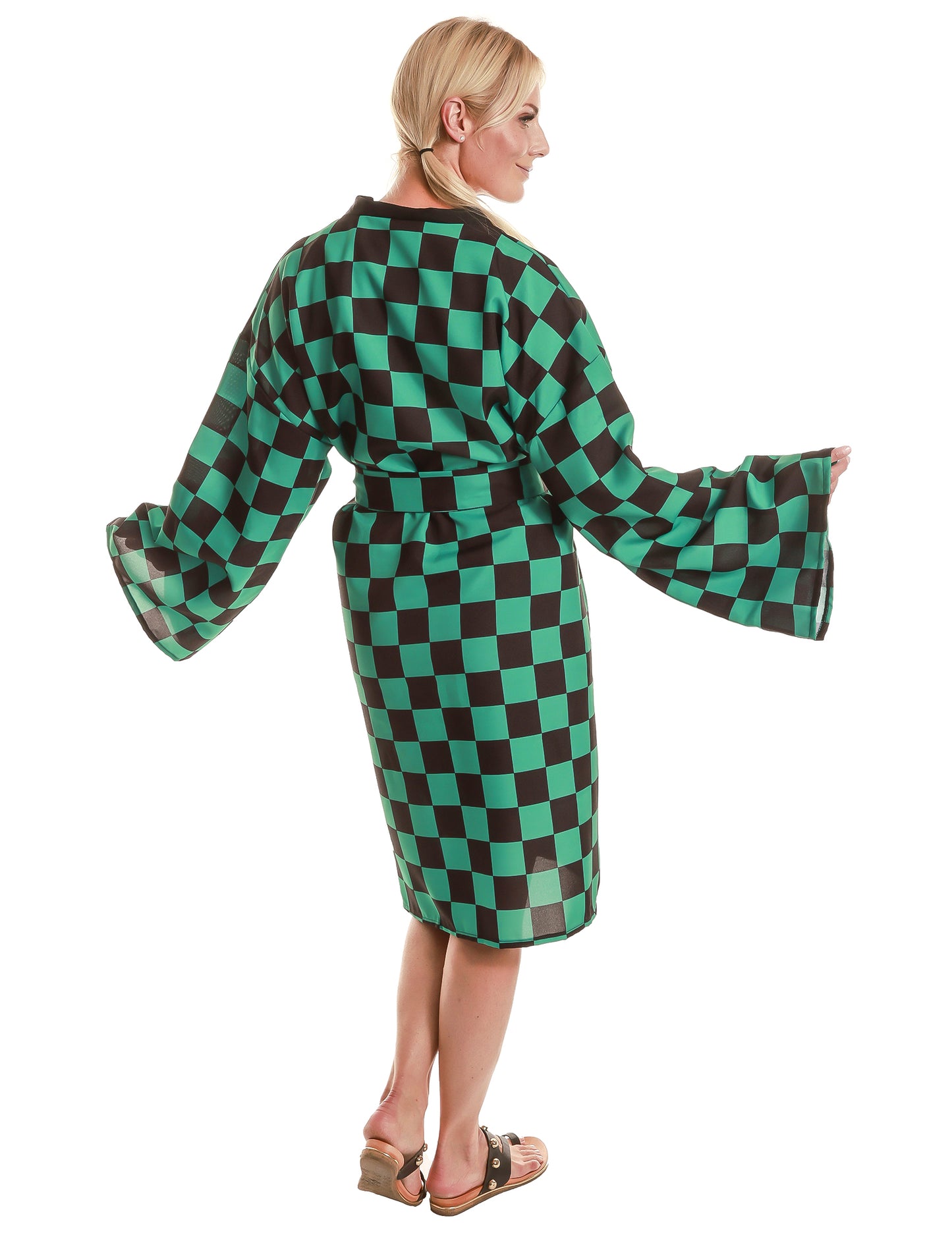 Dospělý kostkovaný kimono s mangou