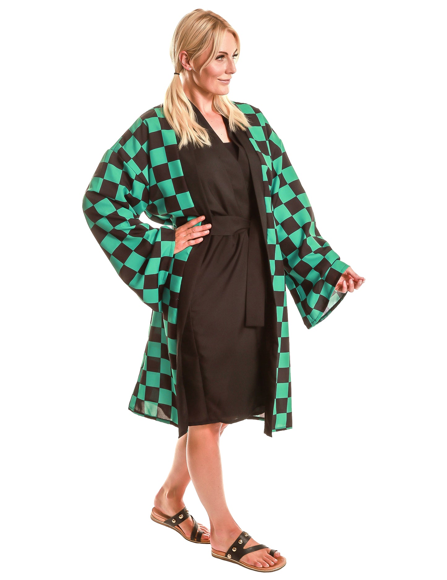 Dospělý kostkovaný kimono s mangou