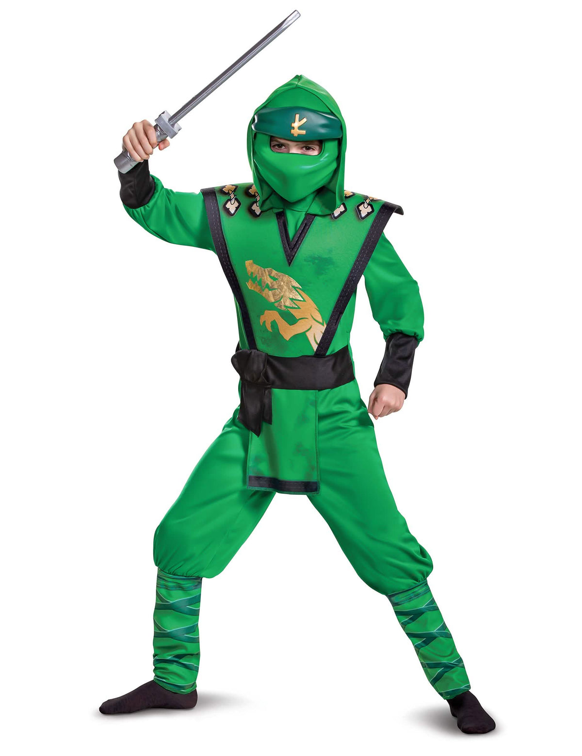 Póza s mečem v kostýmu LEGACY deluxe Lloyd Ninjago LEGO
