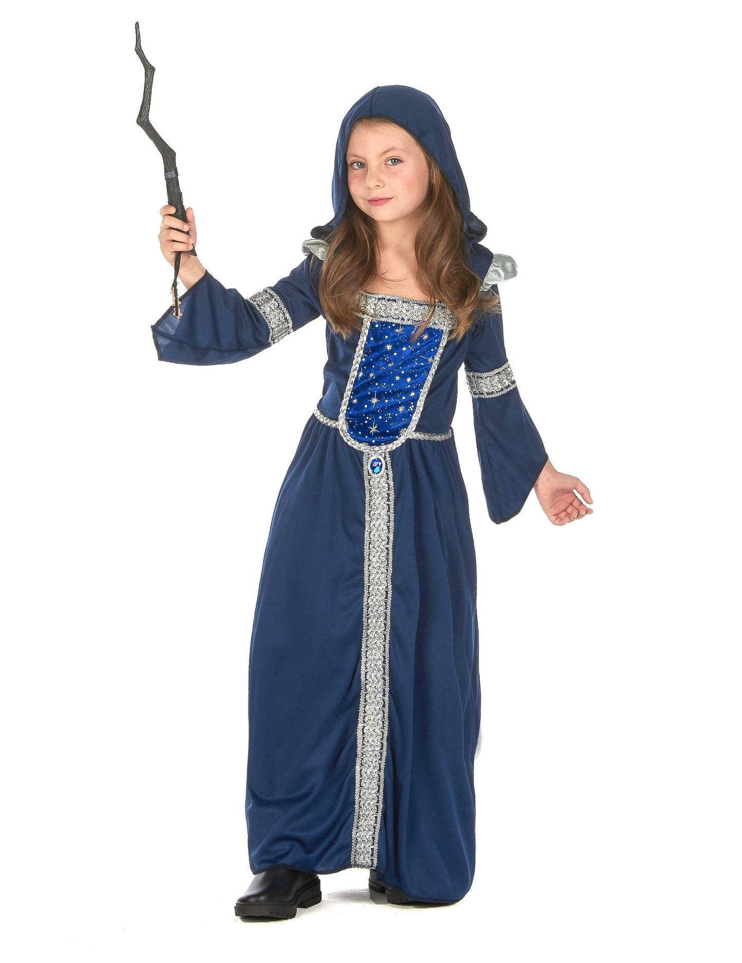 Dívčí kostým kouzelníka v modré noci