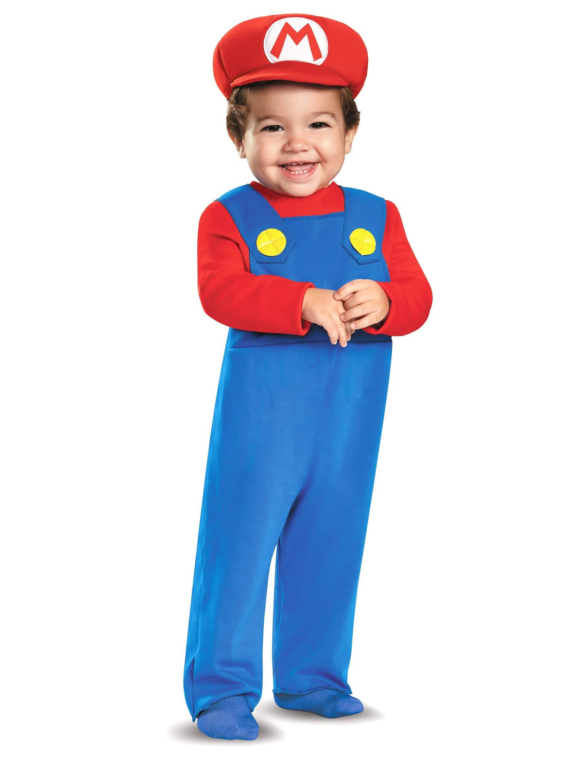 Kostým Mario pro miminko modrá a červená s čepicí