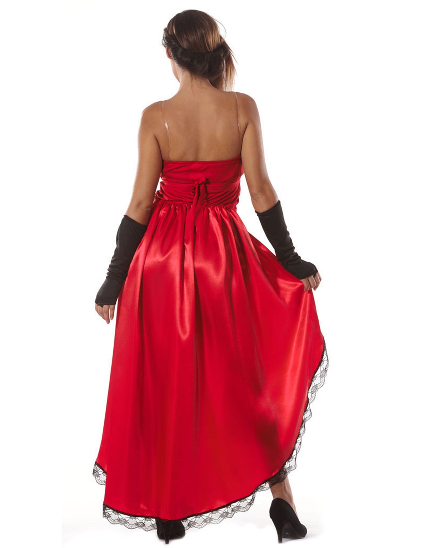 Dámský kostým burlesky v červeném stylu