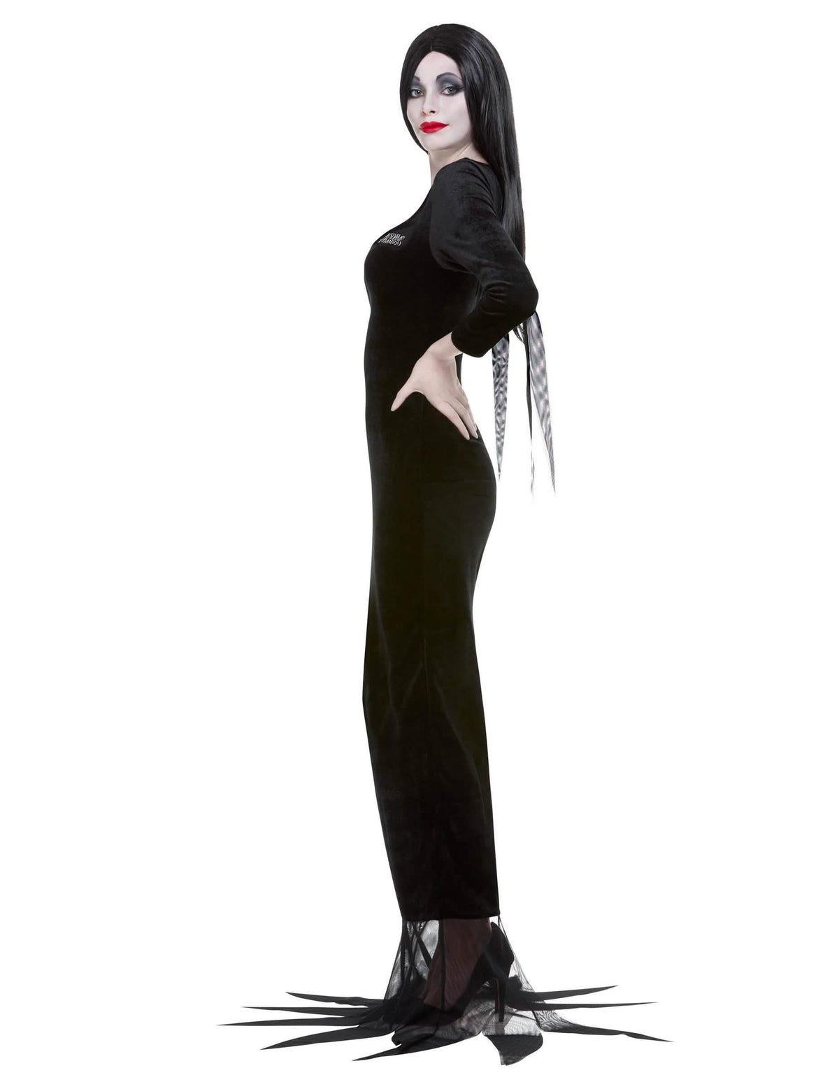 Boční pohled na kostým Morticia Rodina Addamsových™