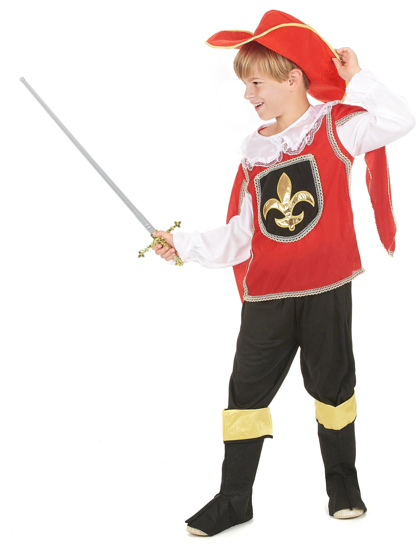 Chlapecký kostým rudého mušketýra