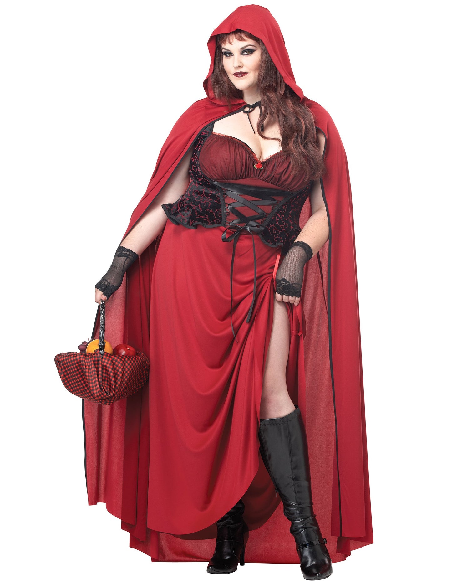 Gothic Red Hacking Velká žena Red Chaperon kostým