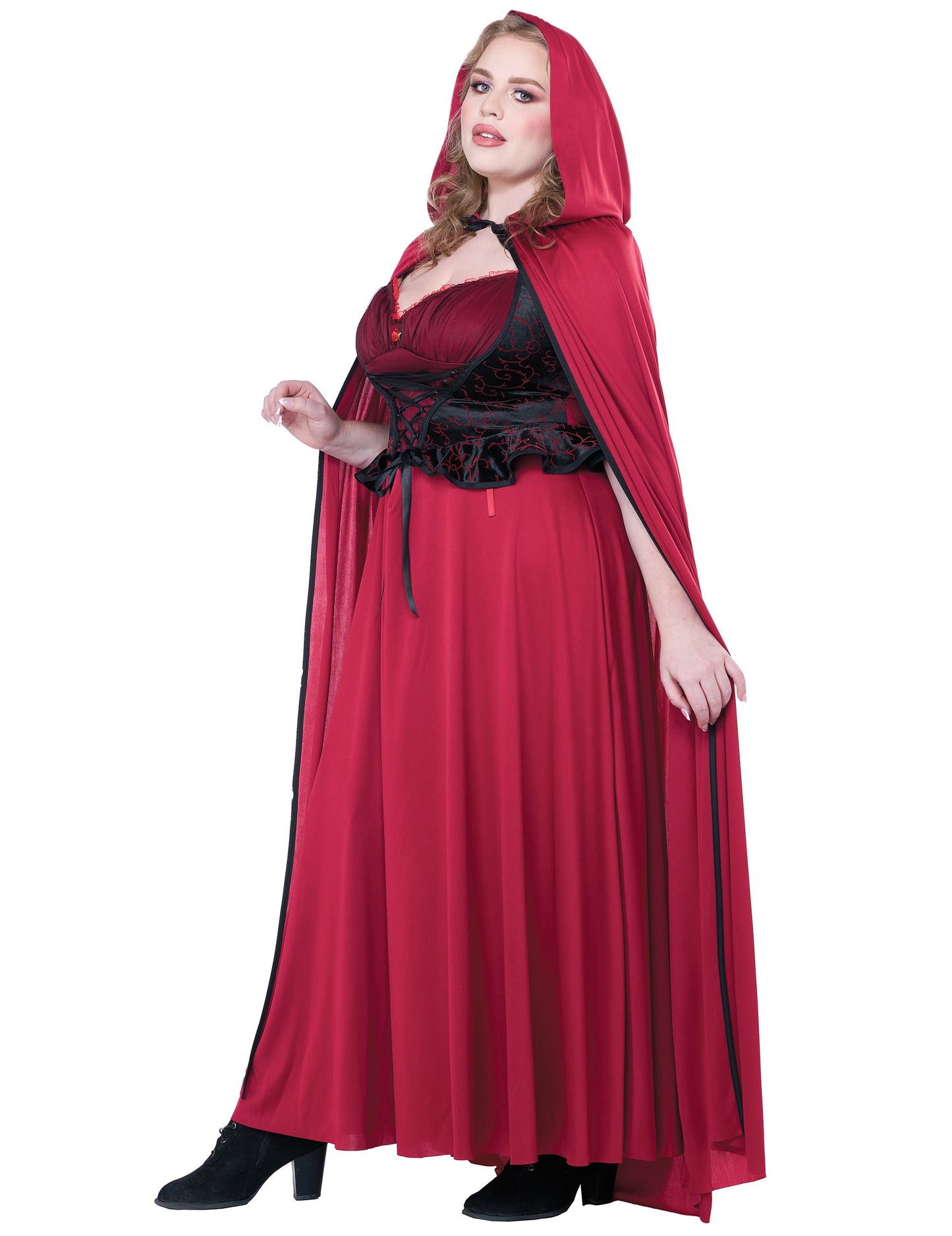 Gothic Red Hacking Velká žena Red Chaperon kostým