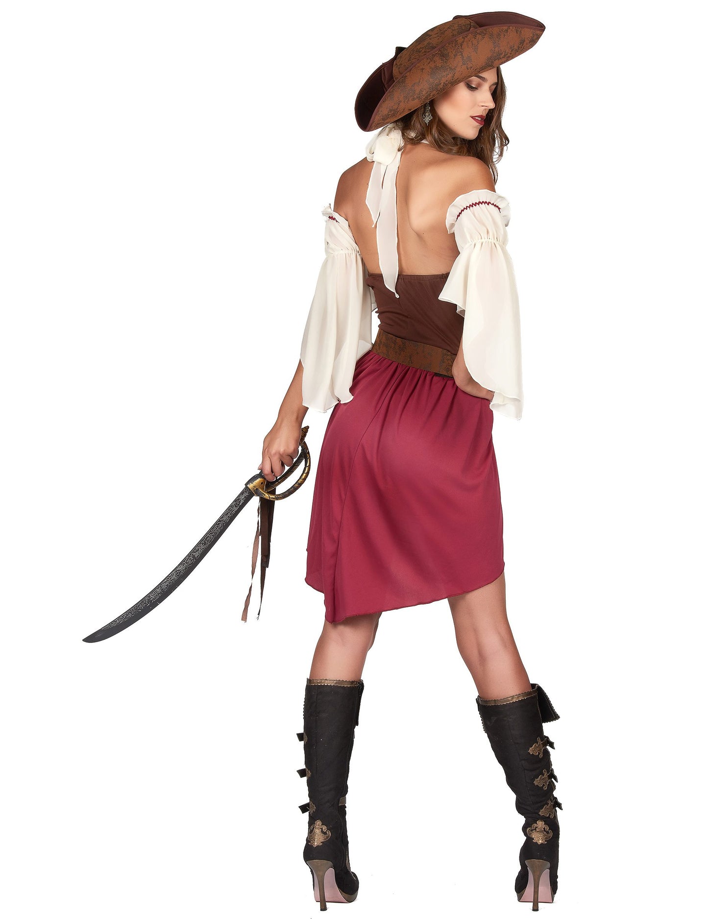 Sexy vínový pirátský kostým pro ženy