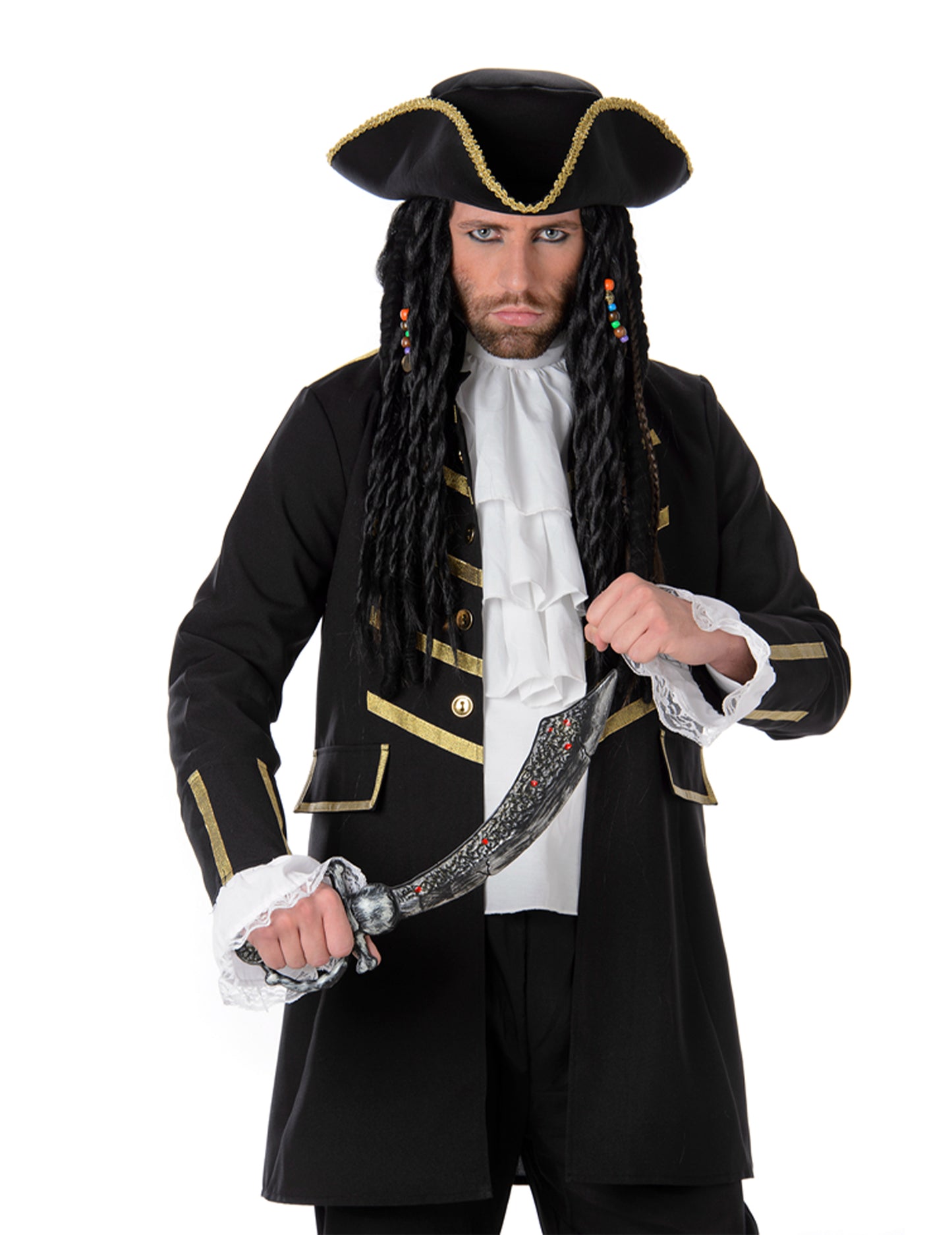 Pánský pirátský kostým v černém a zlatém provedení