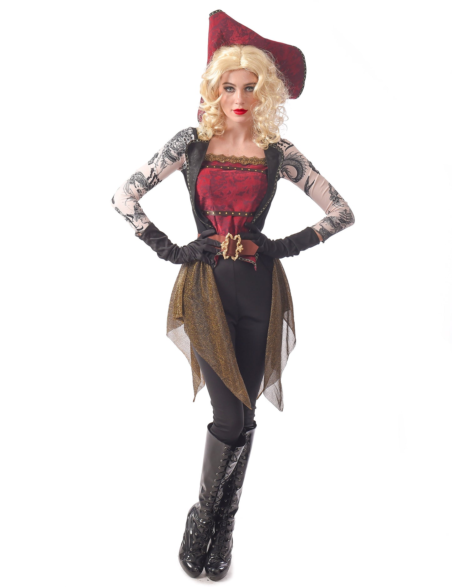 Dámský pirátský kostým s tetováním