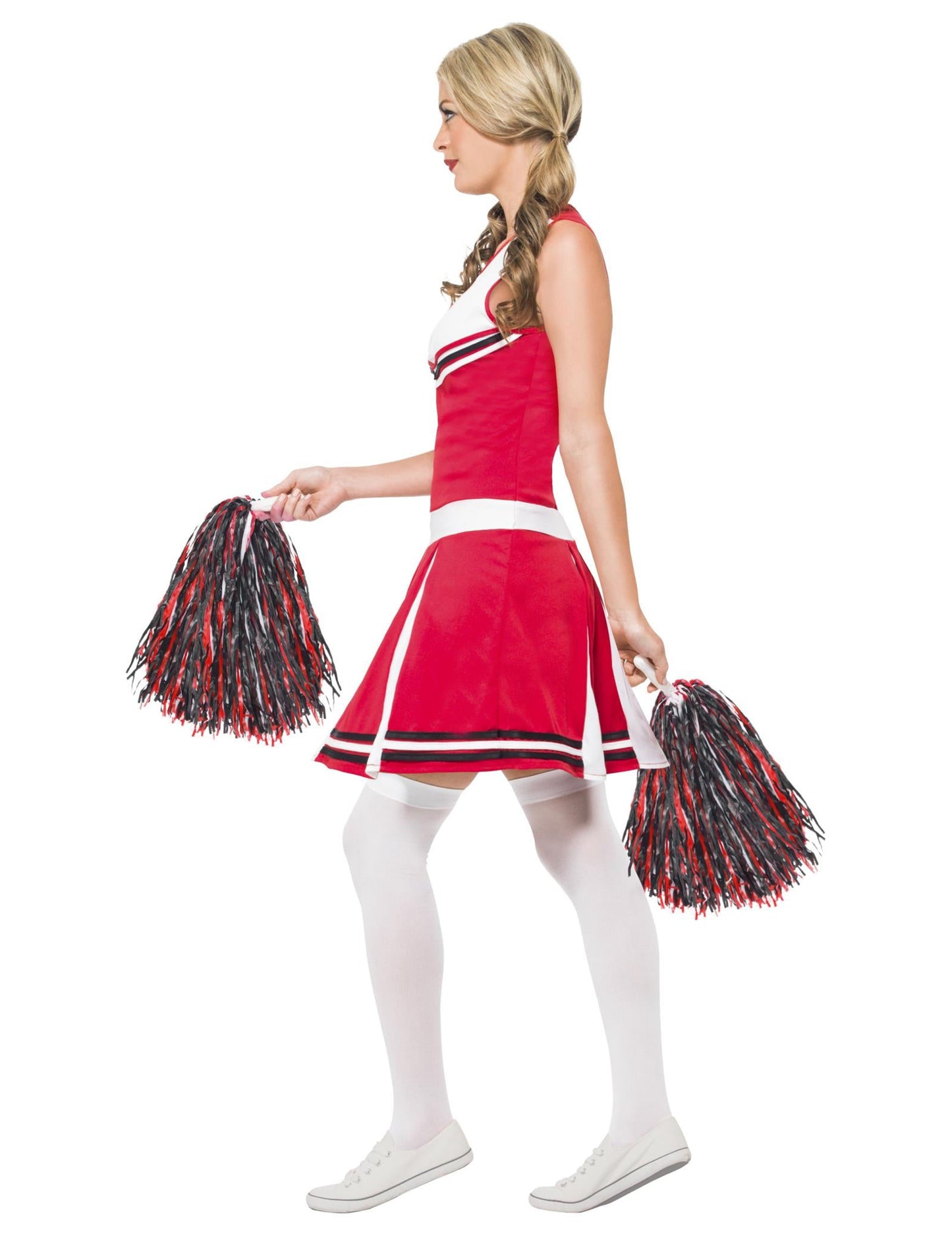 Vue de profil du déguisement pompom girl pour femme