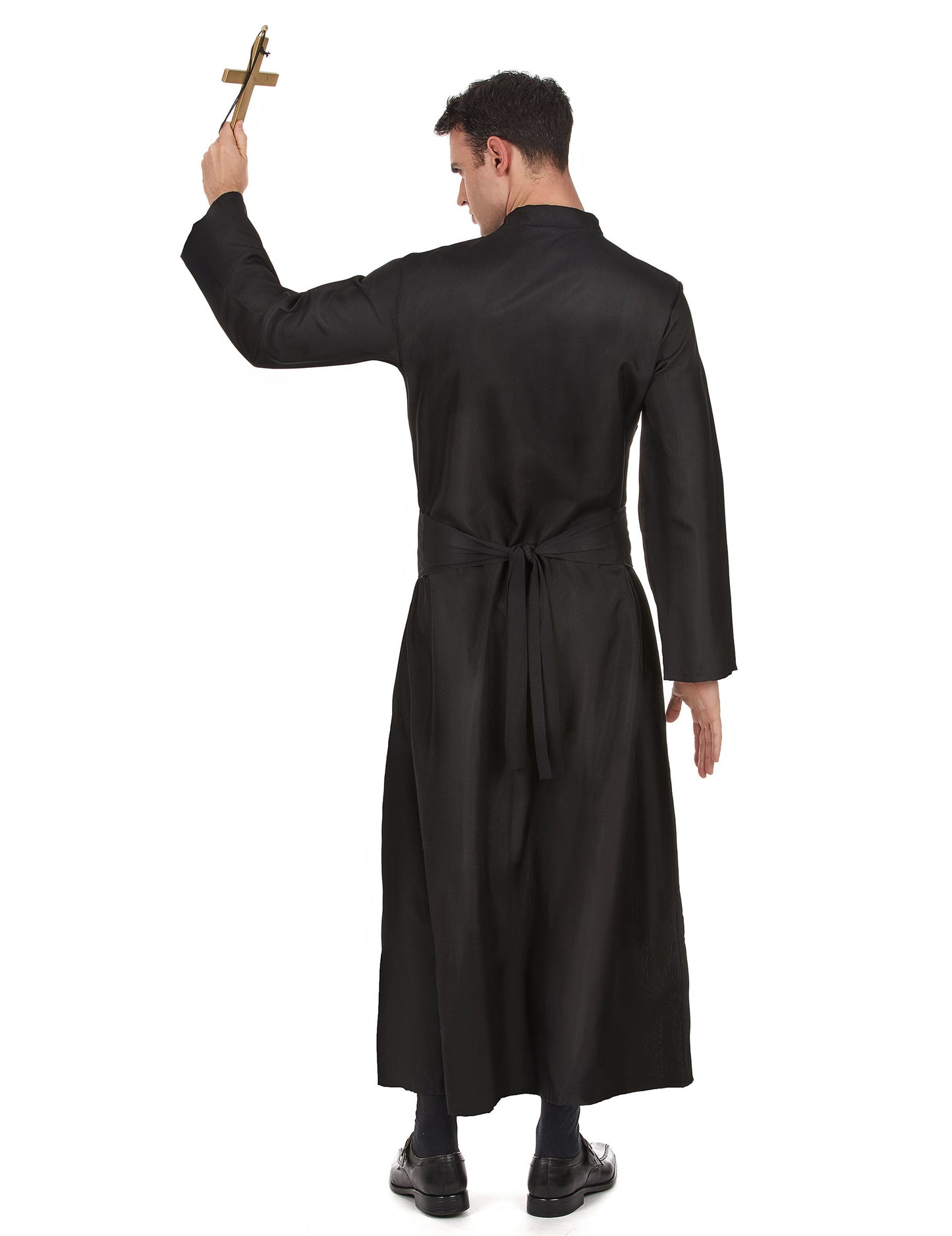 Pánský kostým kněze s bílým límečkem