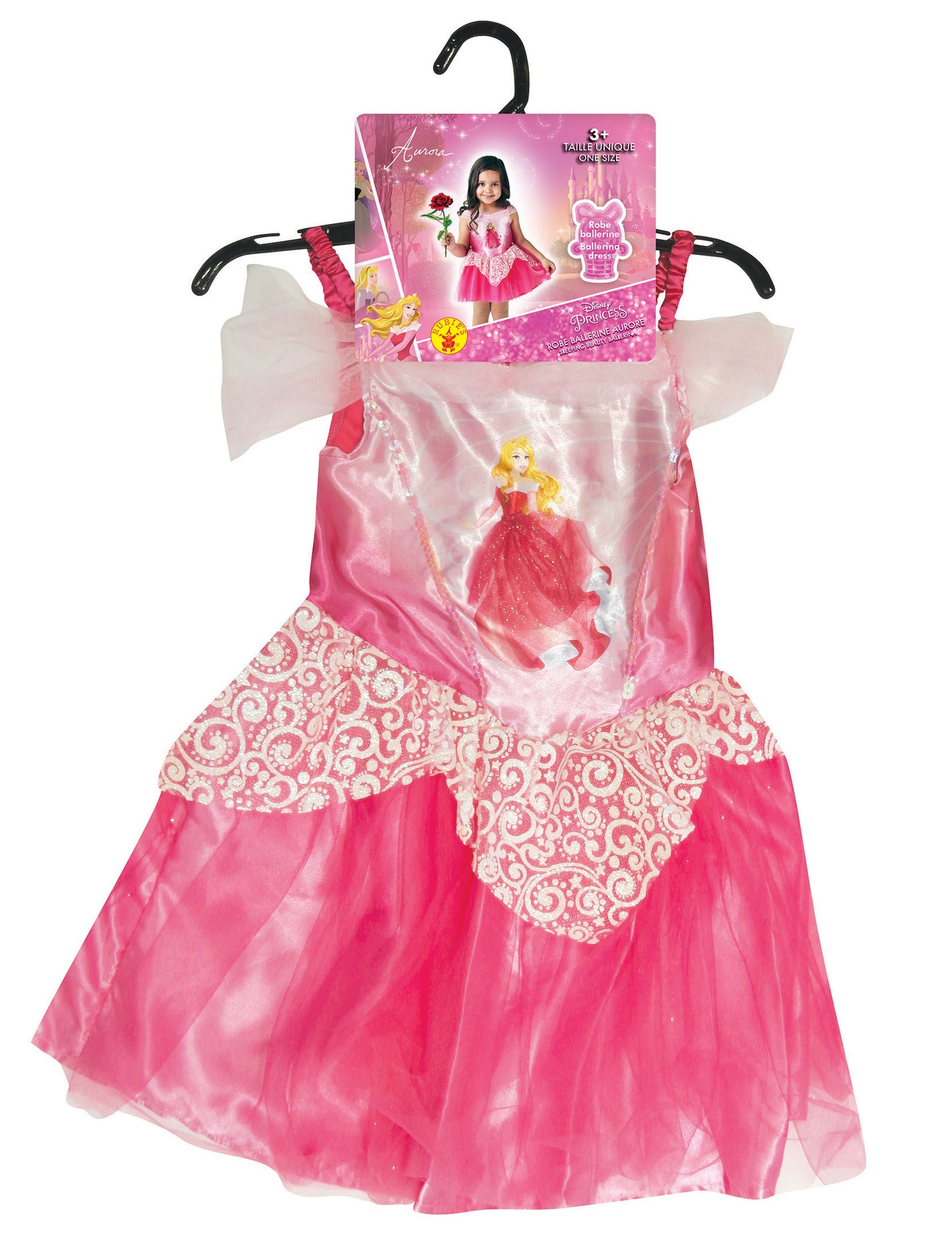 Dívčí kostým princezny Aurory - balerína v růžové barvě