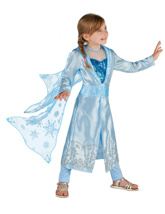 Vue de profil du déguisement de Princesse grand nord pour fille