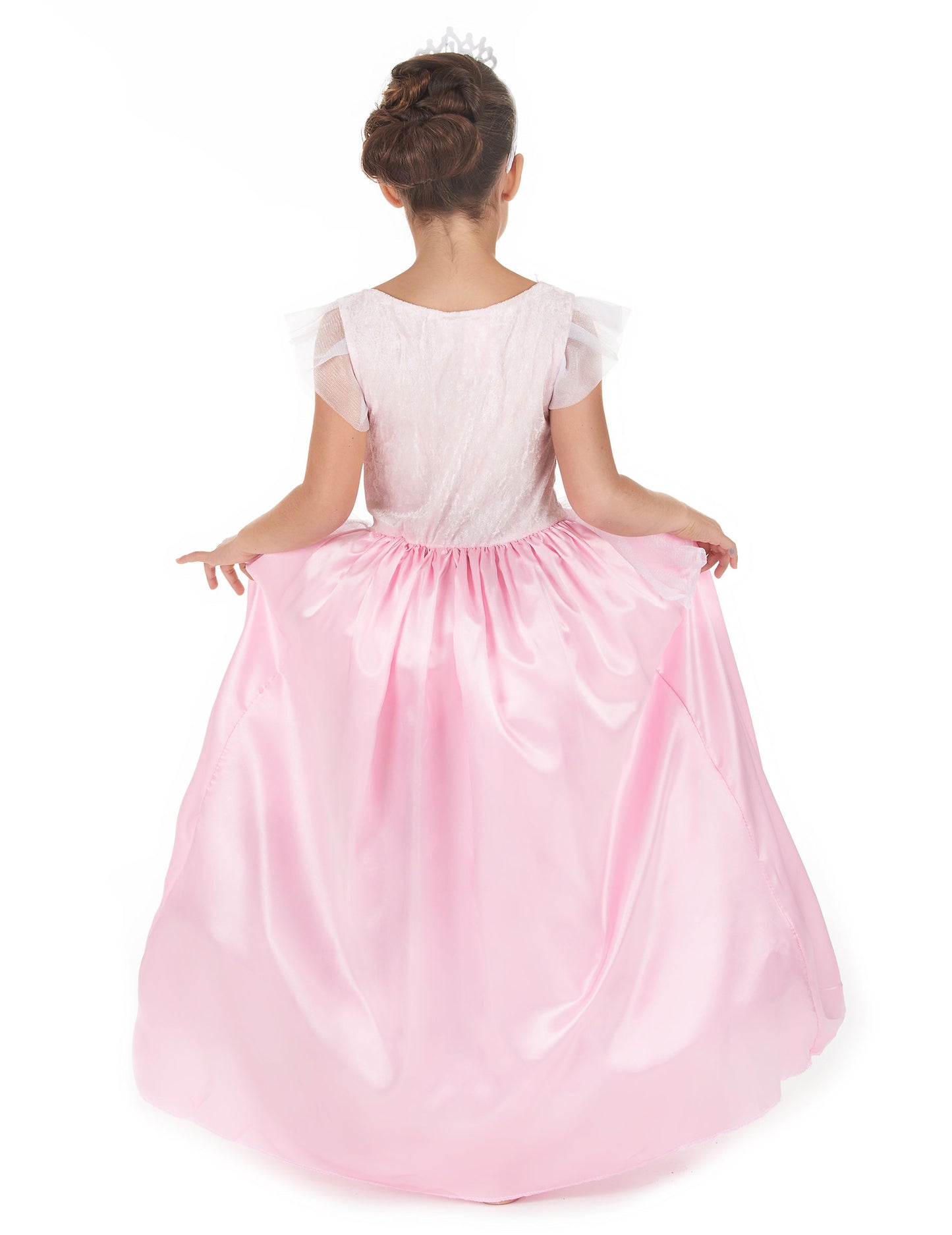 Růžovobílý princeznovský kostým pro dívky