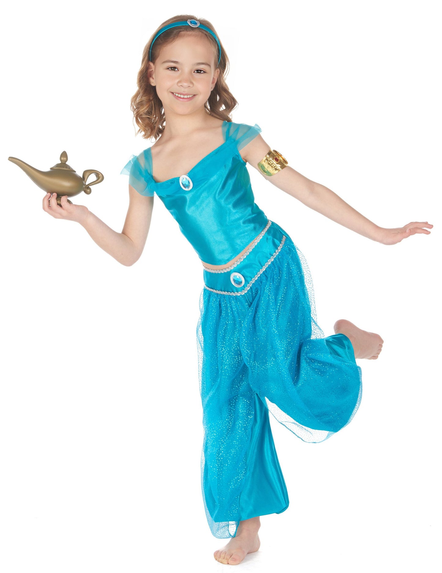 Dívčí kostým orientální princezny v modré barvě