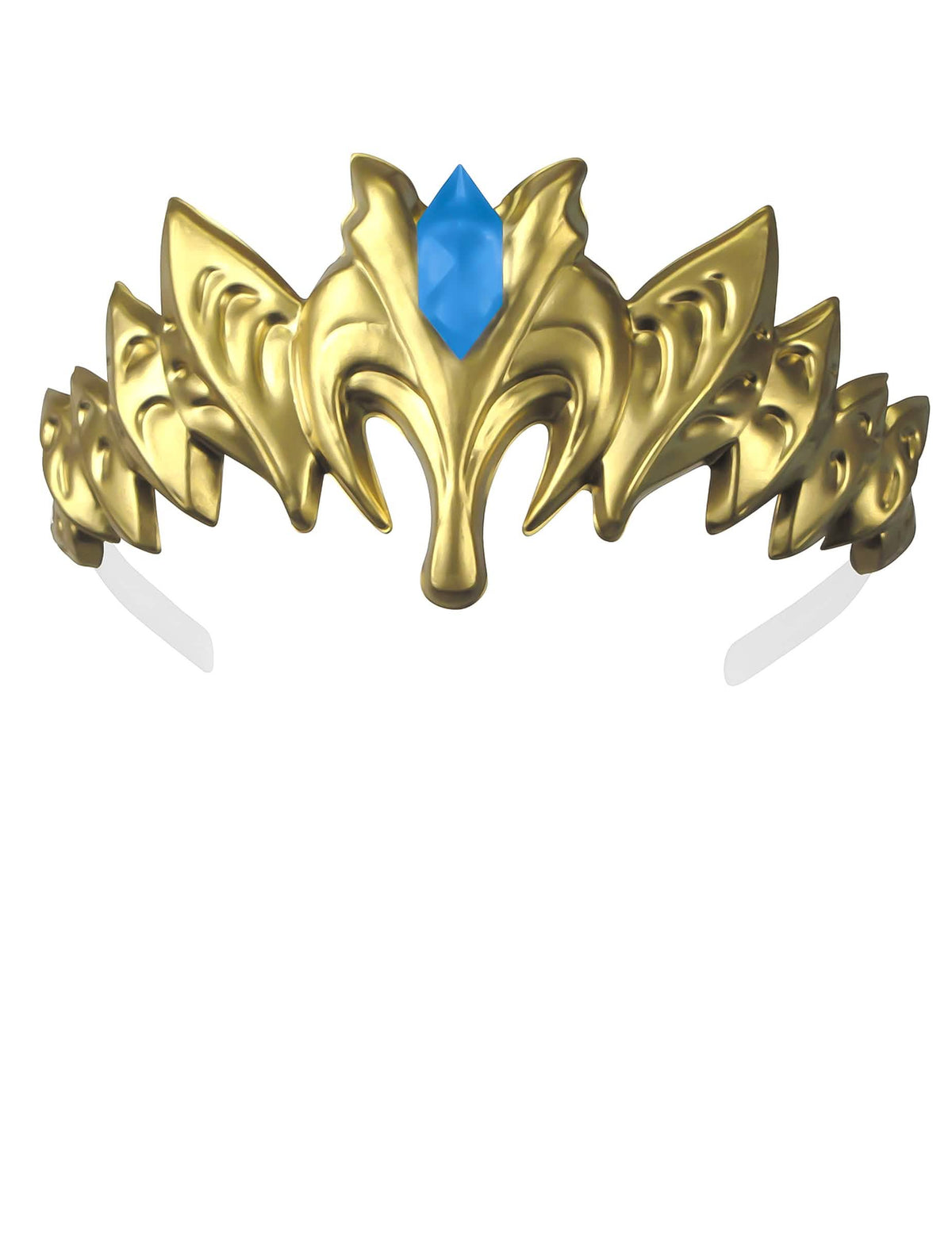 Zlatá diadém s modrým kamenem z luxusního princeznovského kostýmu Zelda