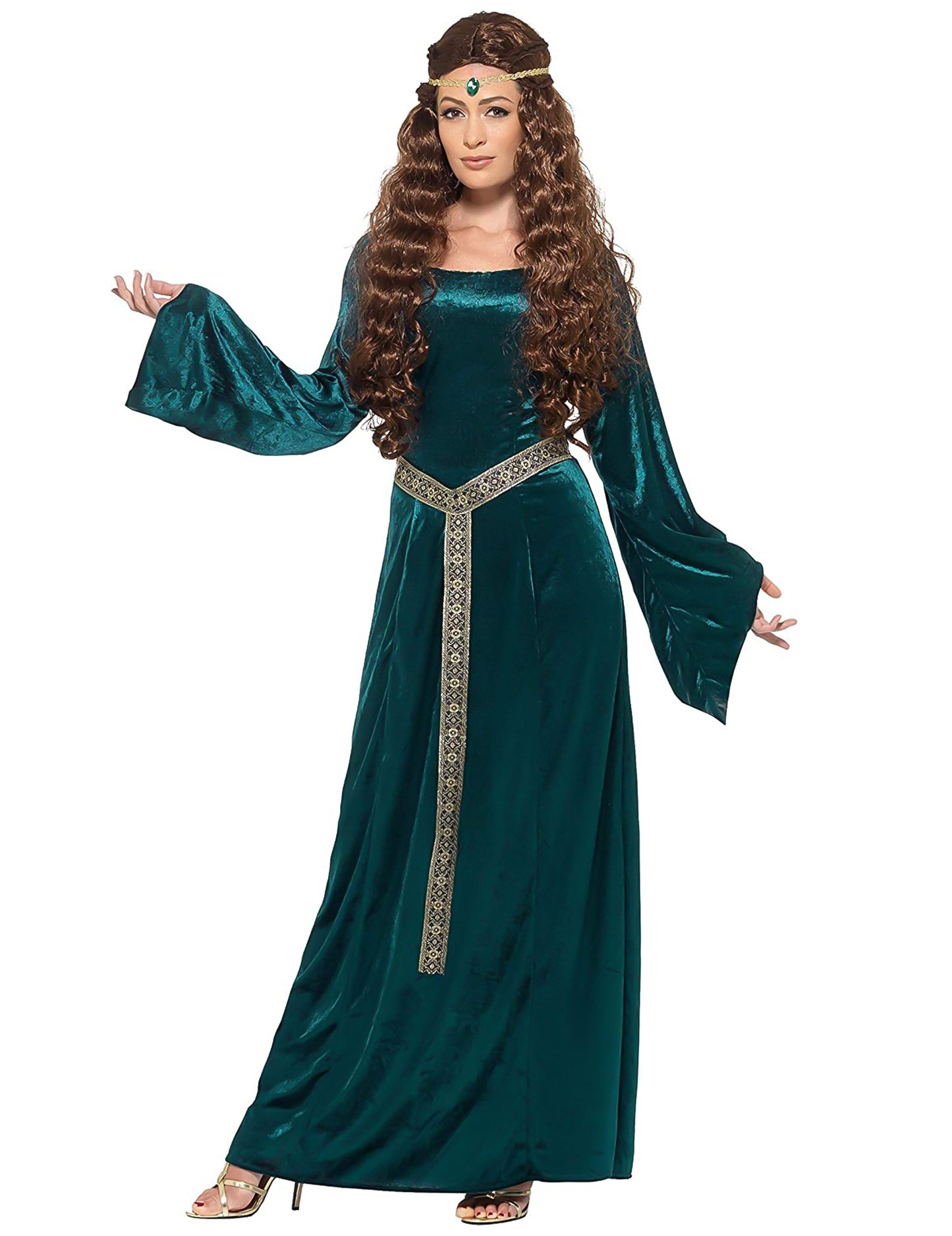 Dámský kostým středověké královny zelený
