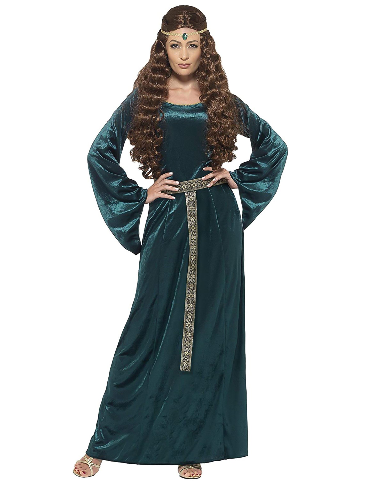 Dámský kostým středověké královny zelený