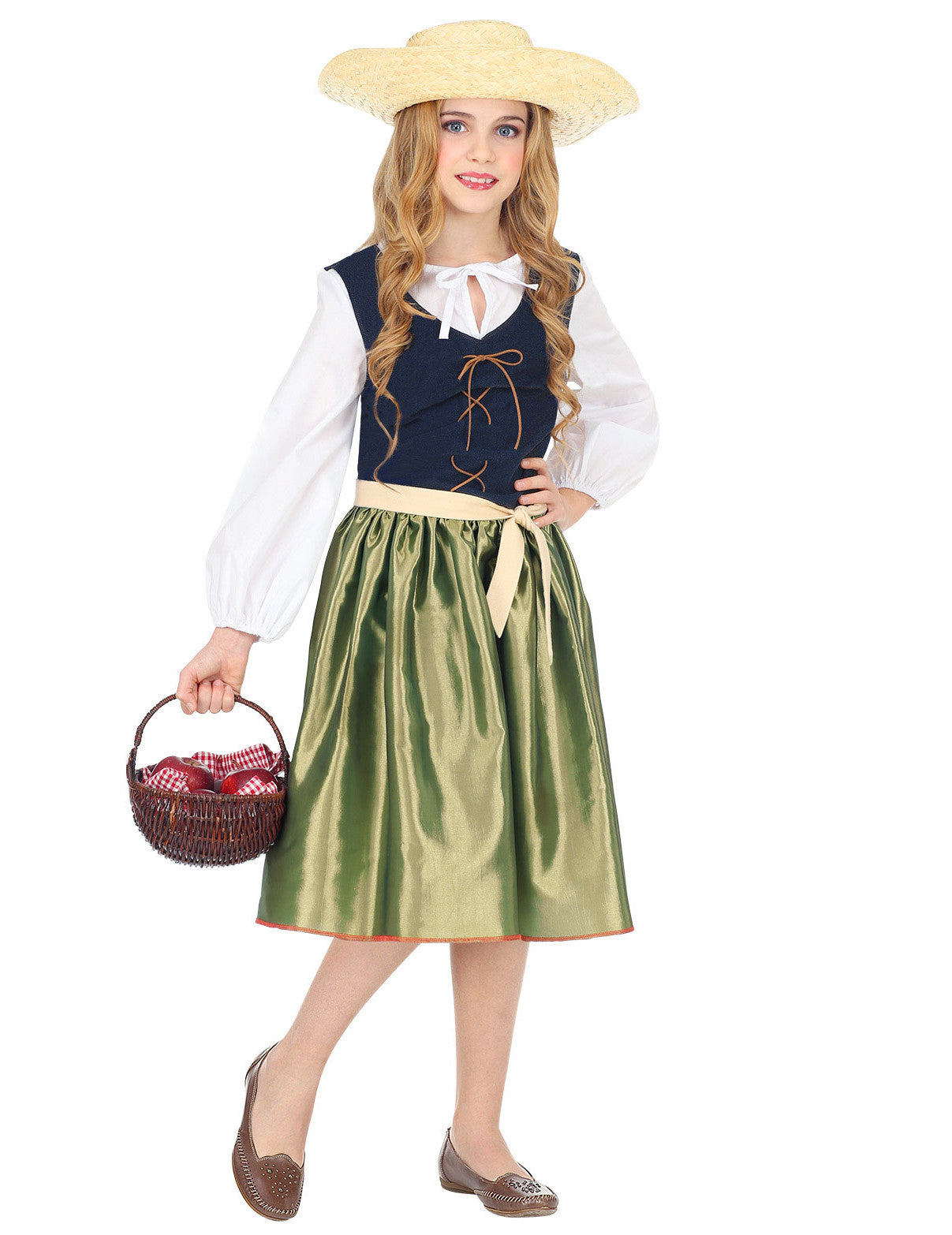 Zelený renesanční kostým pro dívky