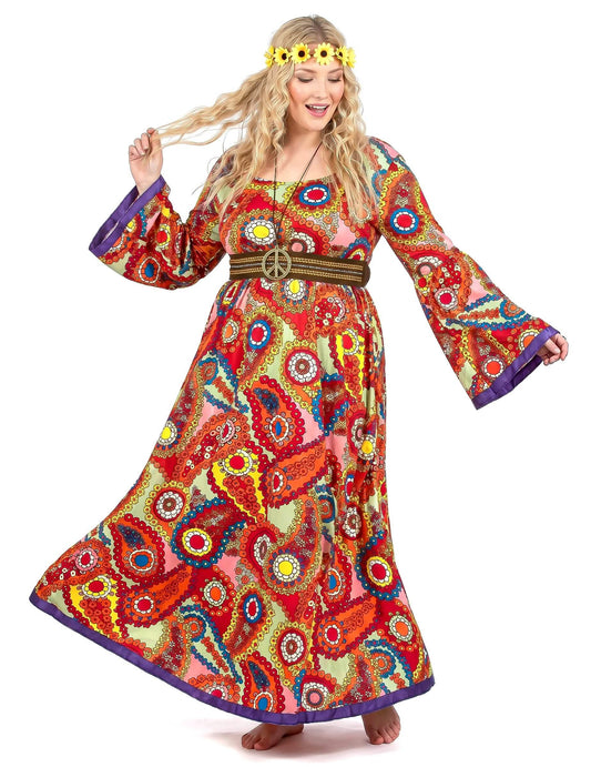Dámský kostým hippie pro plnoštíhlé ženy