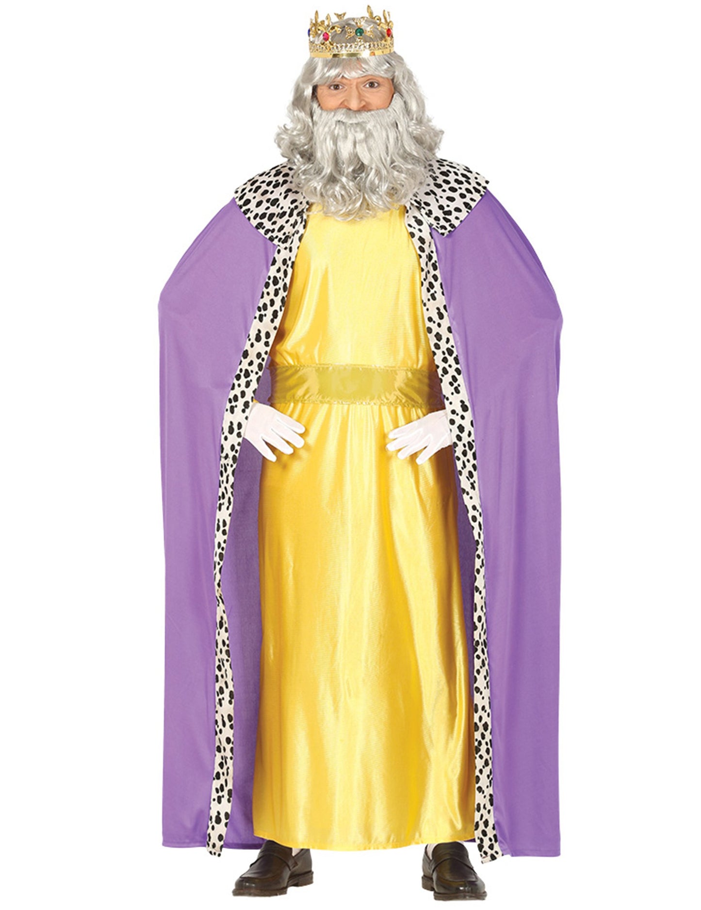 Kostým pro dospělé - žlutý a fialový král kouzel