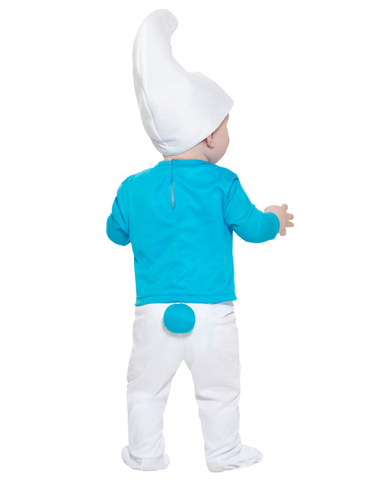 Vue de dos du déguisement de Schtroumpf pour bébé