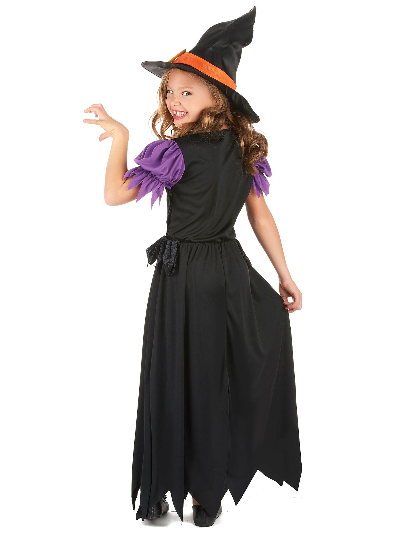 Dívčí kostým čarodějnice s kloboukem