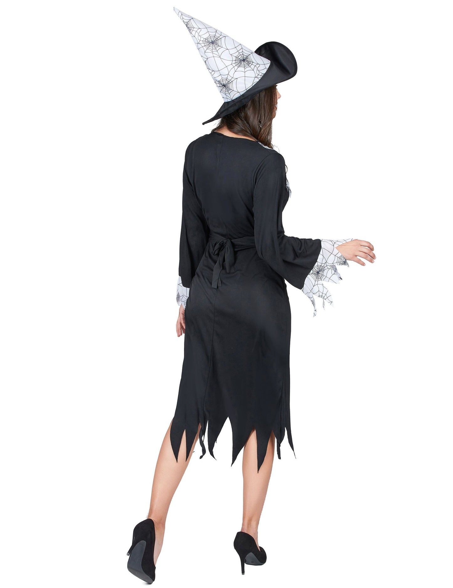 Dámský kostým čarodějnice v černém a bílém provedení