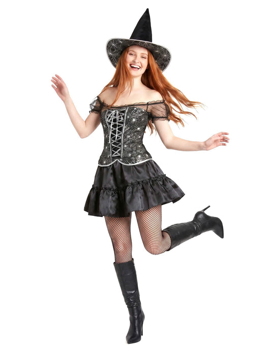 Dámský sexy kostým čarodějnice s živůtkem na Halloween