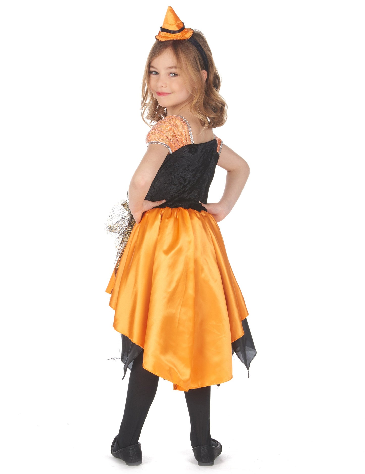 Dívčí kostým čarodějnice s pavoučím závojem