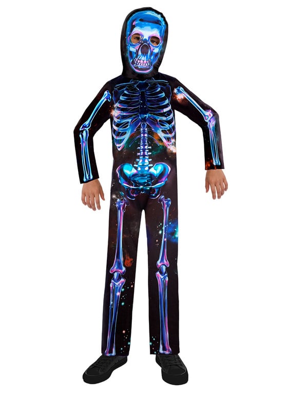 Dětský neonový kostým kostlivce z recyklované látky
